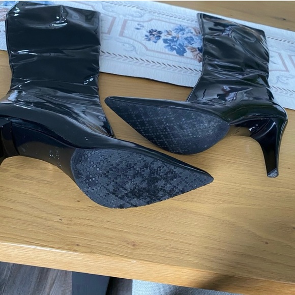 NIB Kemal Tanca Black Patent Leather Knee-High Boots - Size 9.5 - Picture 7 of 16